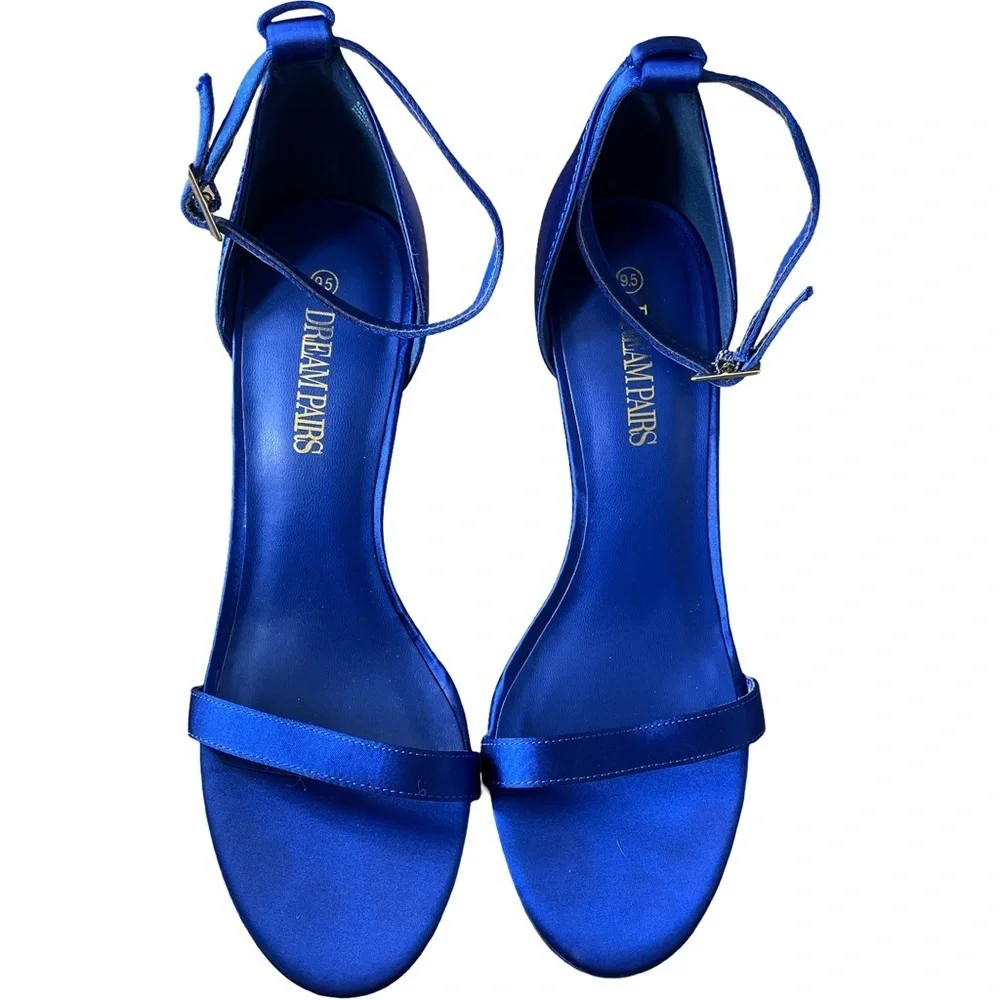 Dream Pairs Royal Blue Silky Bow Stiletto Heels Women’s Size 9.5
